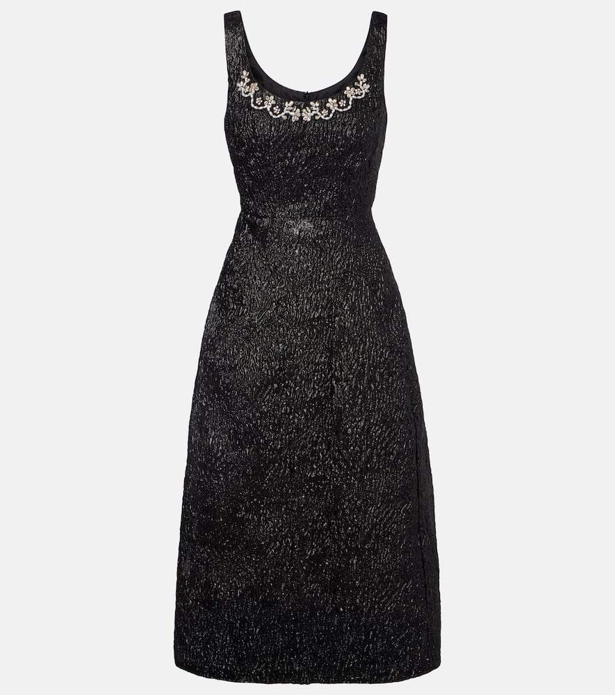 Embellished lamé cocktail dress