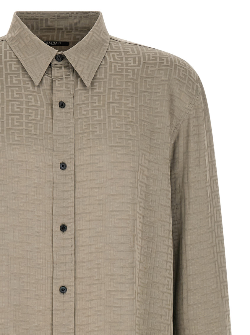 Jacquard Monogram Shirt Shirt And Blouse Gray
