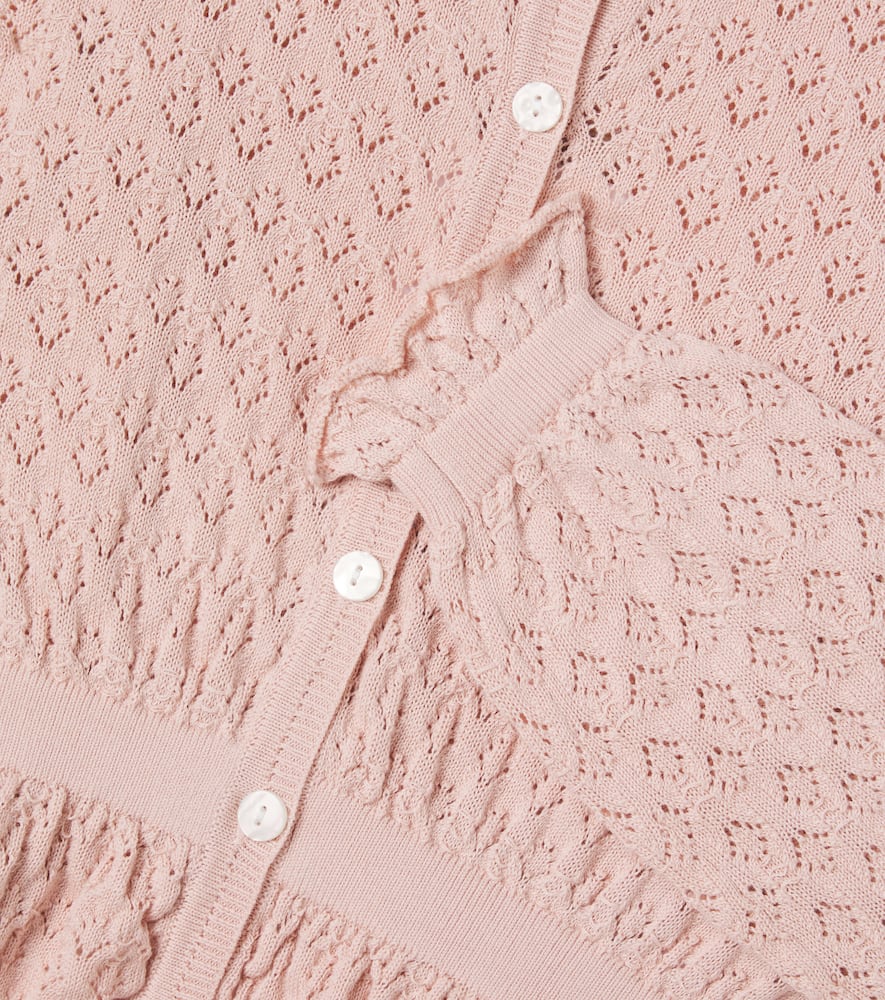 Pointelle cotton cardigan