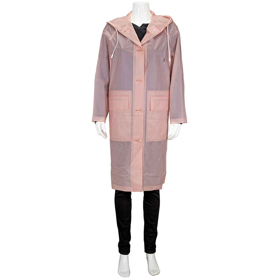 Ladies Rose Pink Transparent Trench Coat