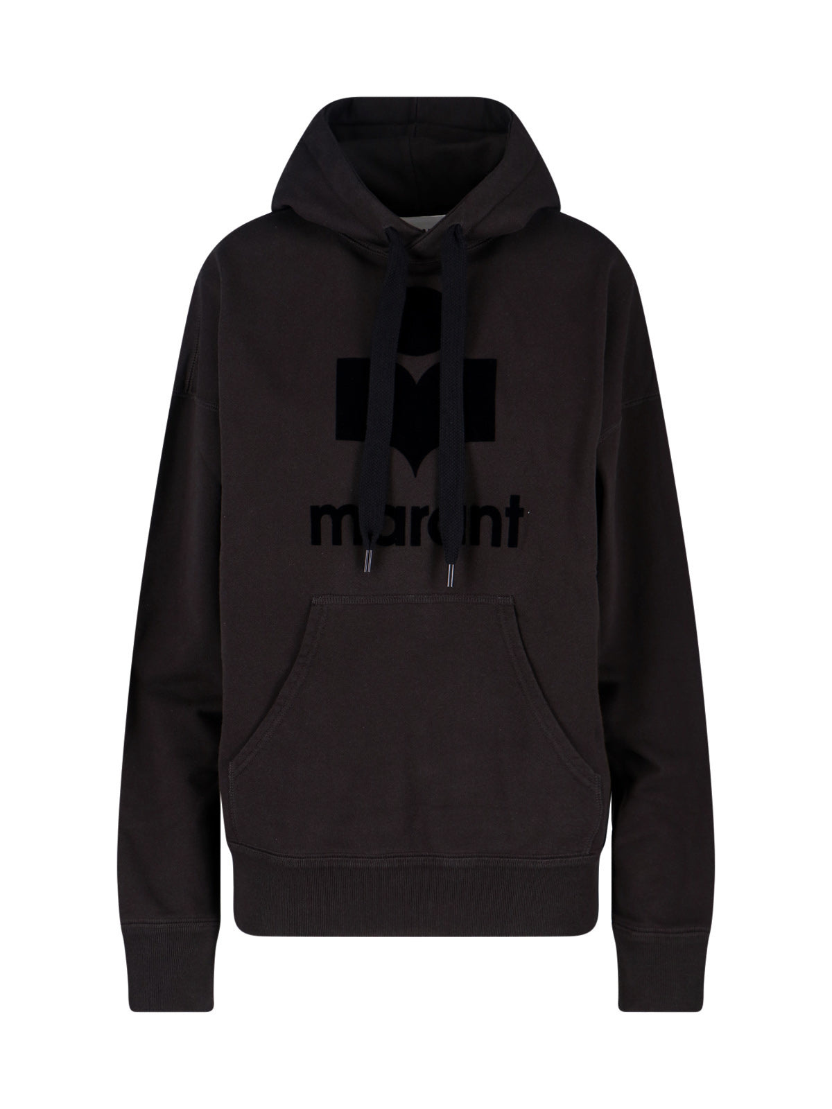 Cotton-Blend Flocked Drawstring Sweatshirt