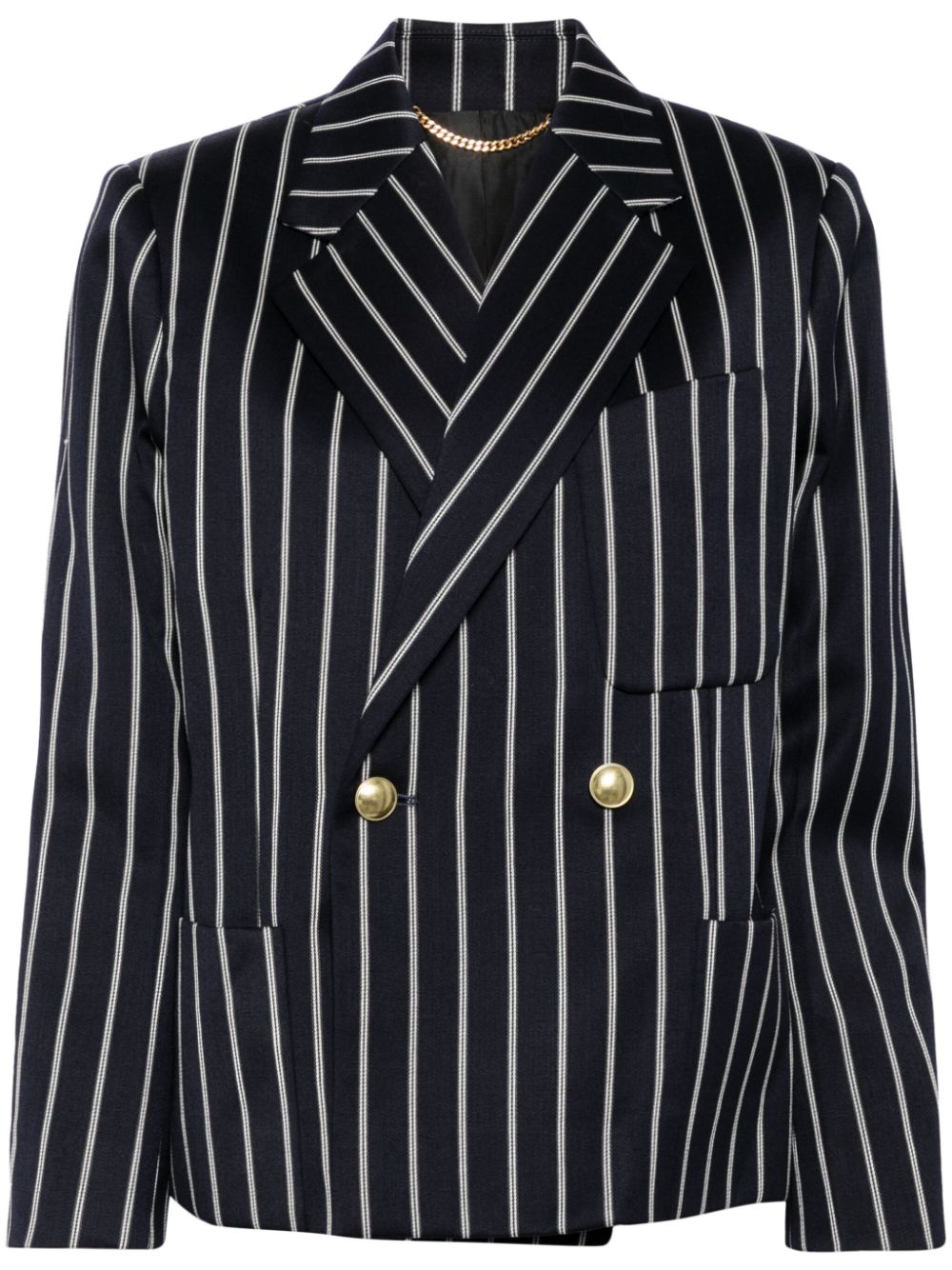 Cropped double-breasted jacket - Blue