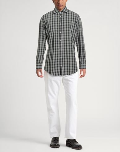 Massimo Alba Man Shirt Dark brown Size L Cotton