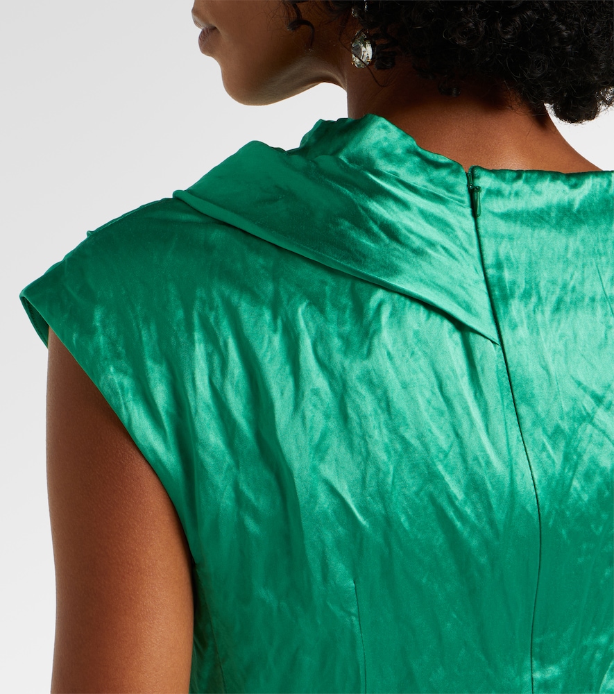 Draped embellished satin gown