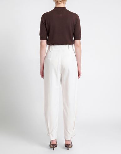 Woman Pants White Size 6 Lycra, Cotton