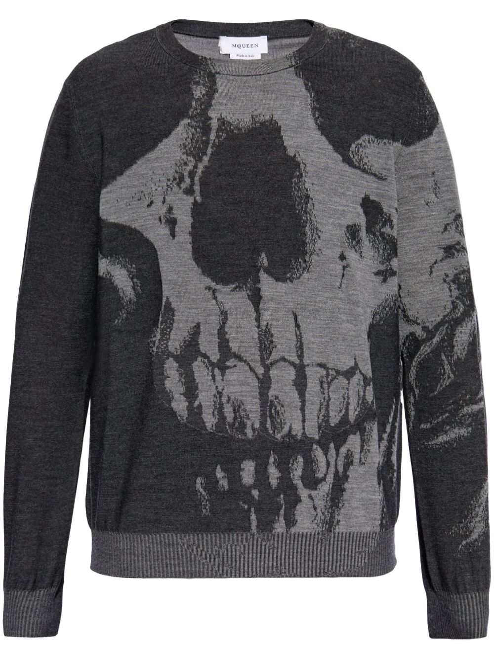 Skull-intarsia sweater - Black