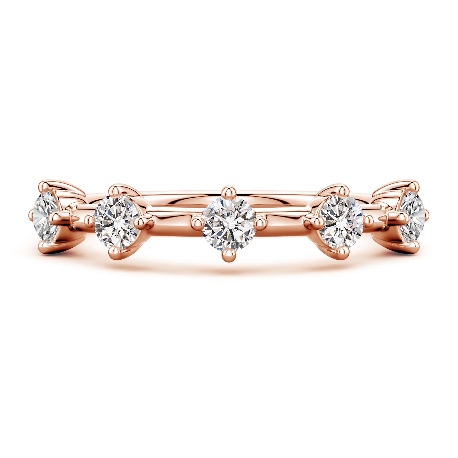 Angara 0.53 CTW Round Diamond Five-Stone Station Ring in 18K Rose Gold