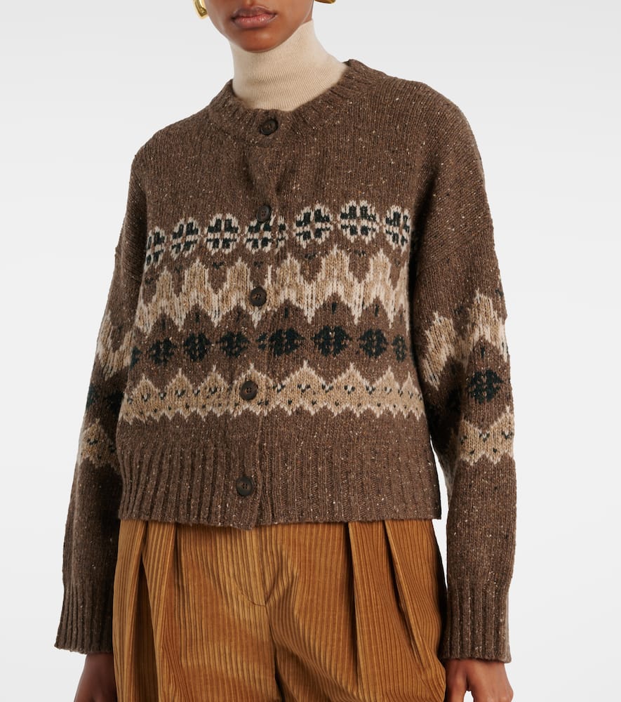 Cammie Fair Isle wool-blend cardigan