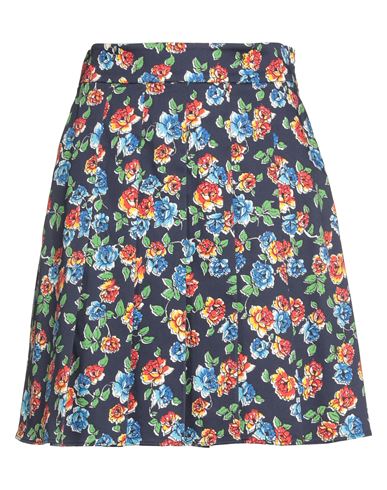 Woman Mini skirt Navy Size 2 Cotton, Elastane
