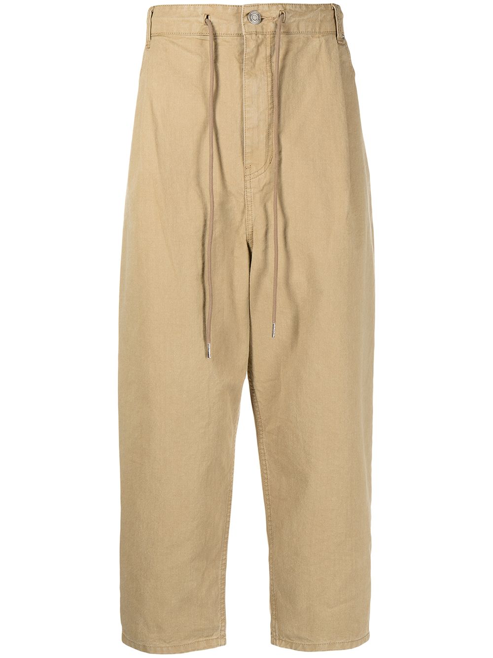 Cropped tapered-leg trousers - Brown