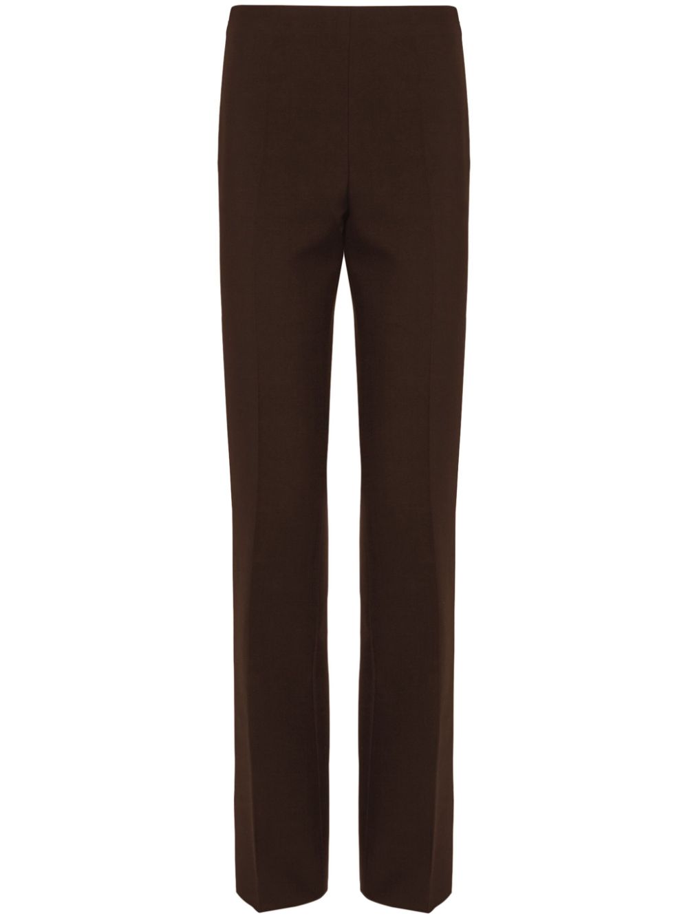 Pleat-detail straight-leg trousers - Brown