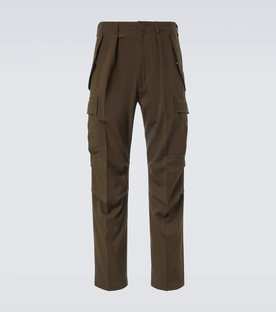 Wool, cashmere, and silk cargo pants