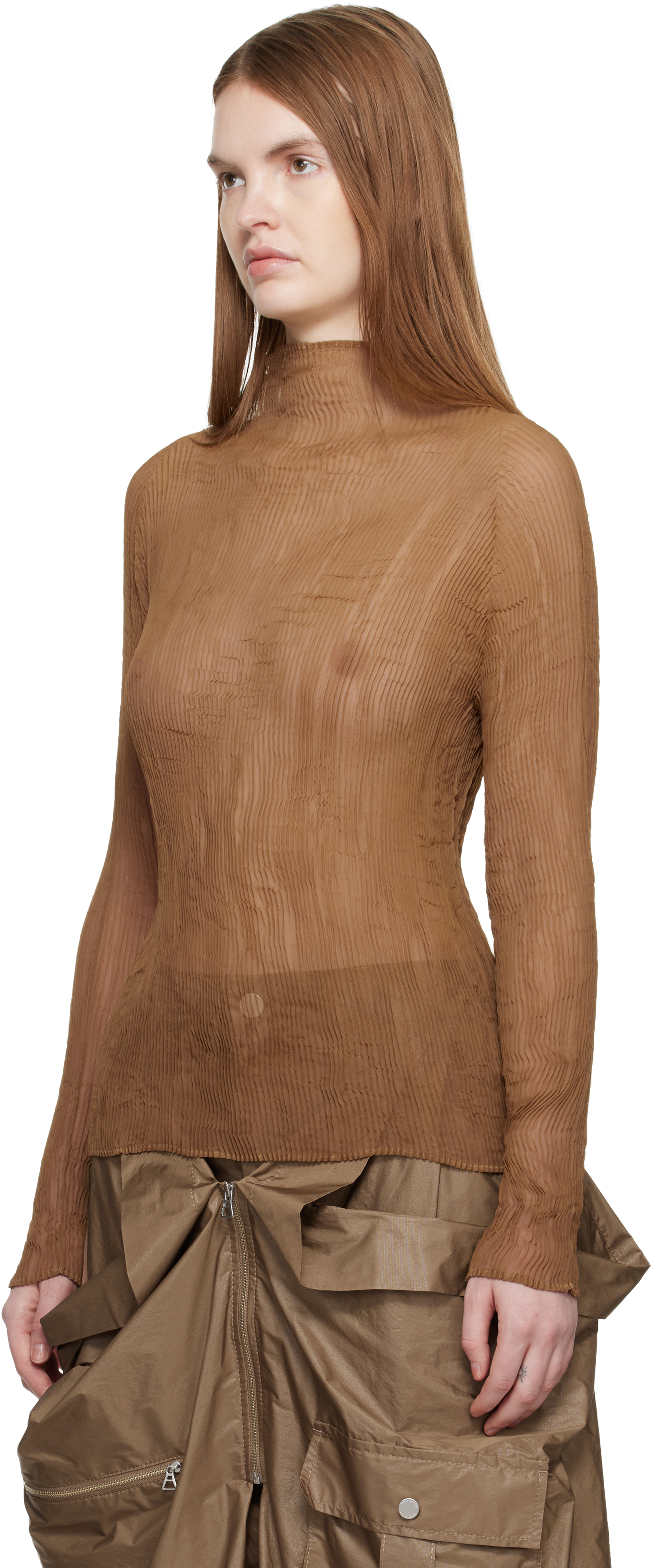 Beige Chiffon Twist 3 Top