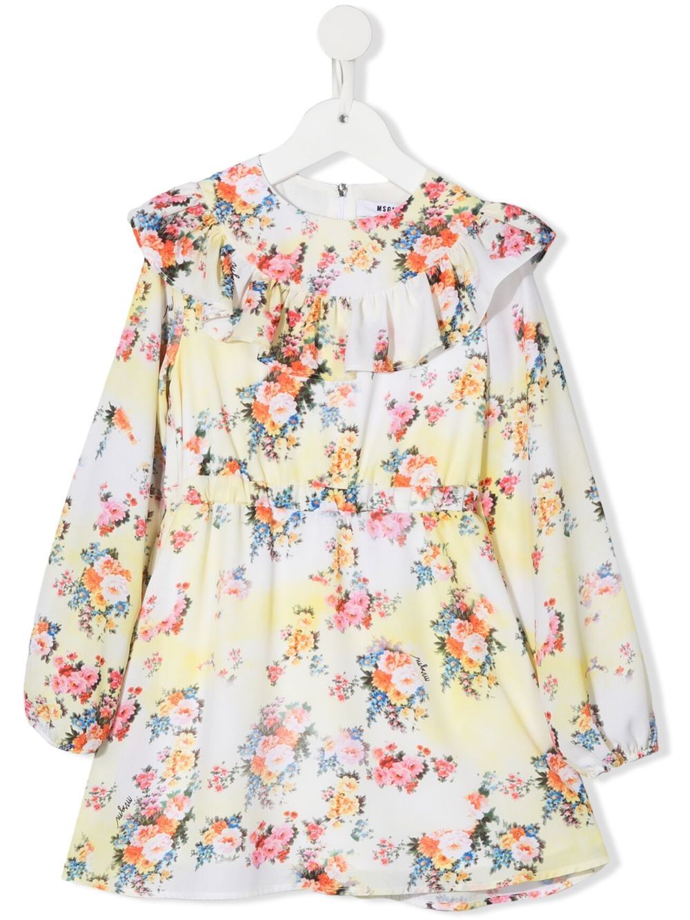 Floral-print ruffle dress - Yellow