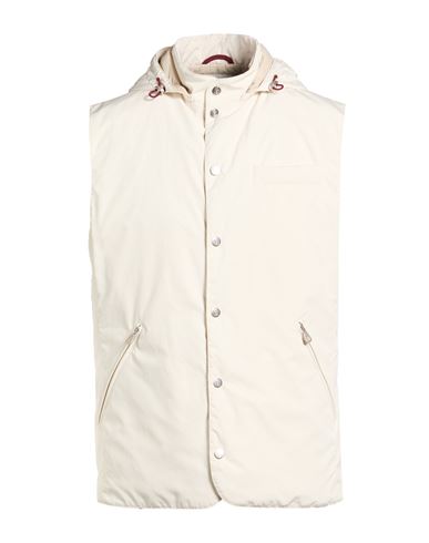 Man Vest Off white Size 36 Polyester, Polyamide