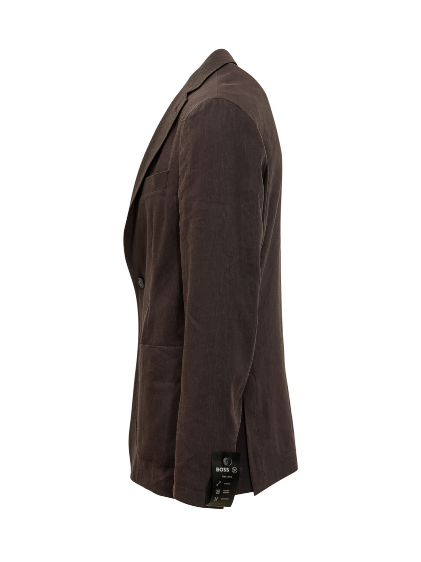 Dark Brown Notched Lapel Blazer