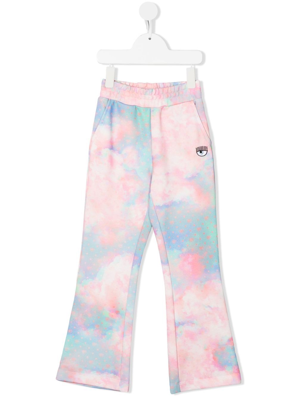 Tie-dye embroidered eye trousers - Pink