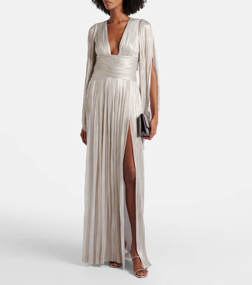 Draped silk gown