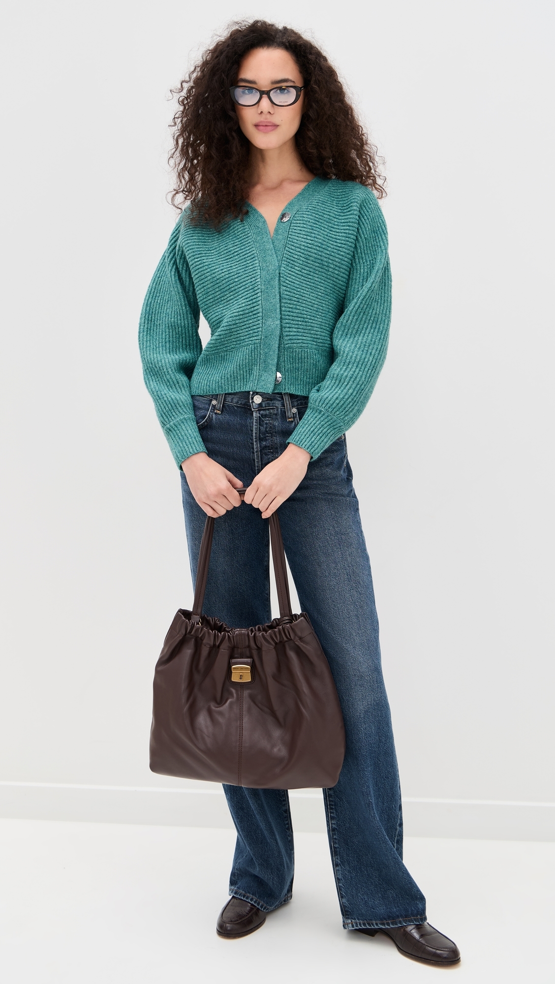 Mira Stitched Cardigan Teal