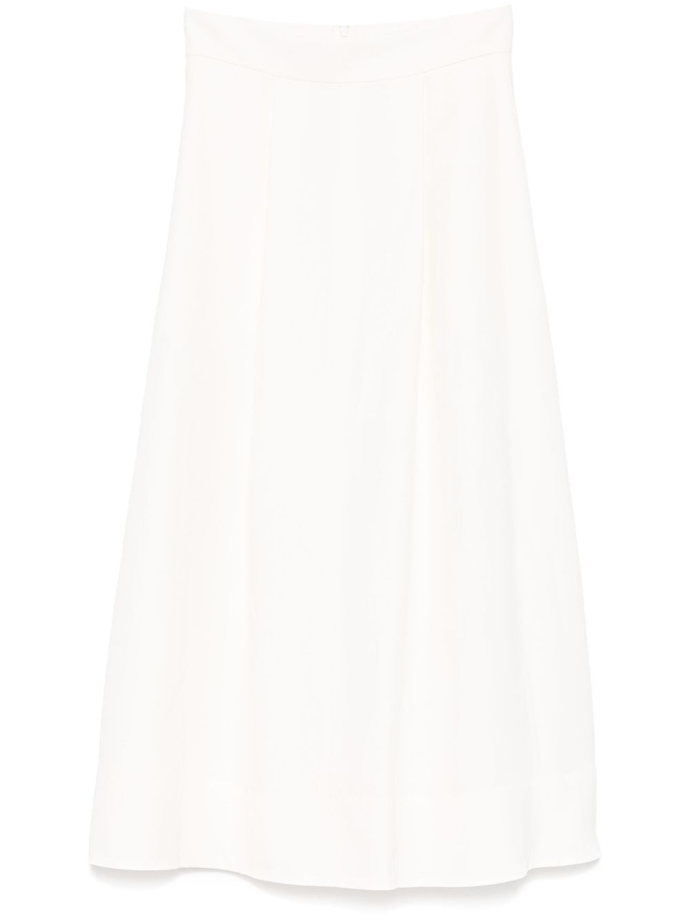 Pleat-detailed midi skirt - White