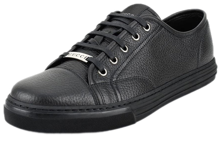 Pebbled Nappa Leather Low-top Sneakers 'Black'