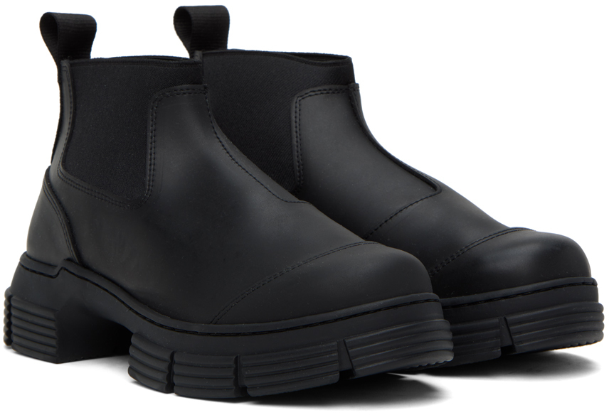 Black cropped city boots