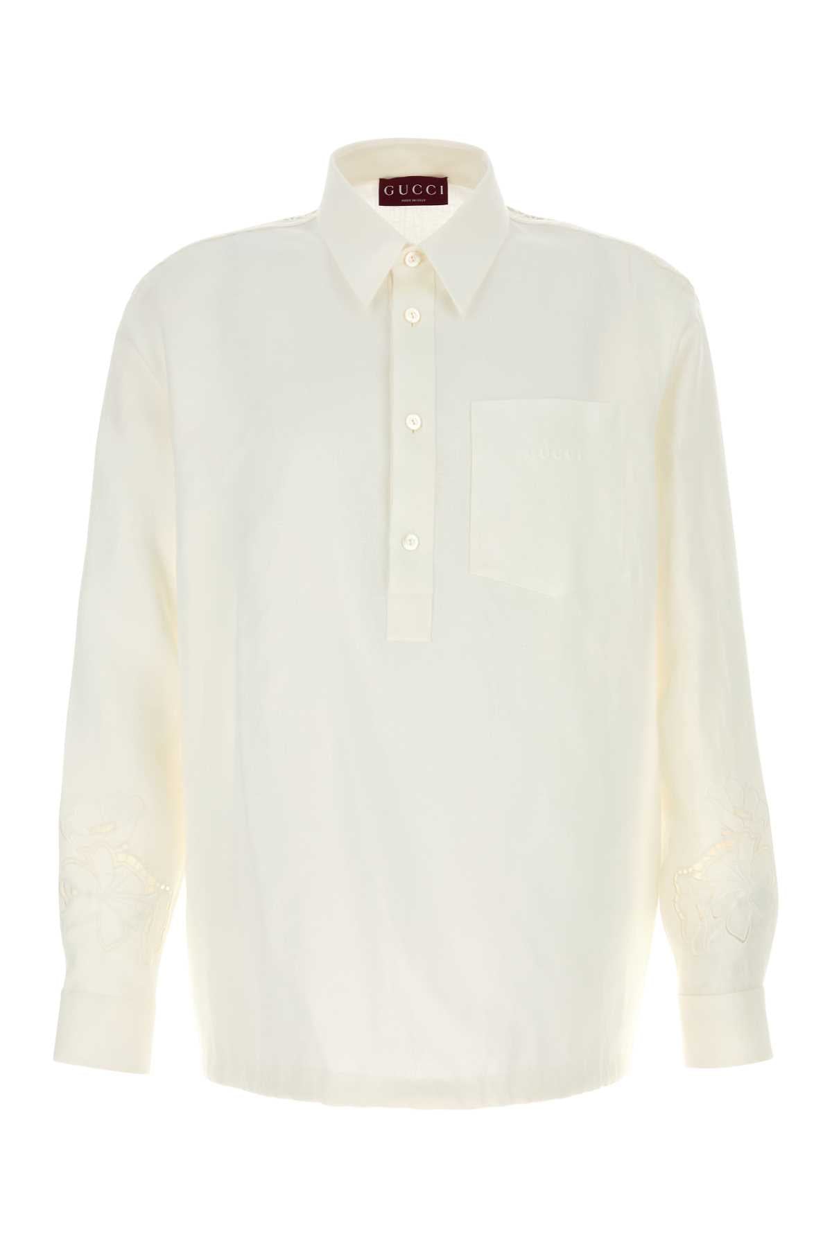Linen Polo Shirt — White
