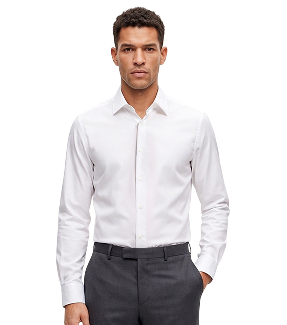 White Regular Solid Shirts
