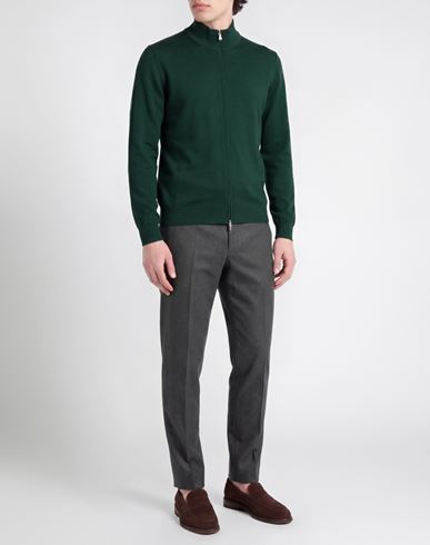 Man Cardigan Dark green Size 40 Virgin Wool