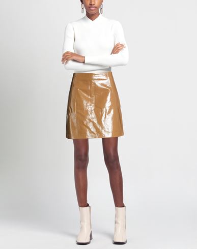 La Rêveuse Woman Mini skirt Camel Size 10 Leather