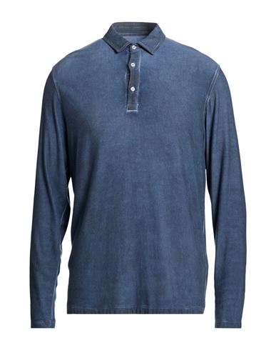 Man Polo shirt Navy Size L Viscose, Elastane