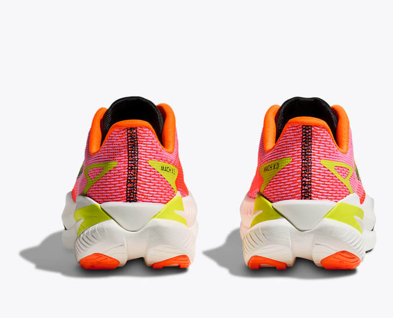 HOKA Women's Mach X 3 Shoes in Neon Rose/Neon Tangerine