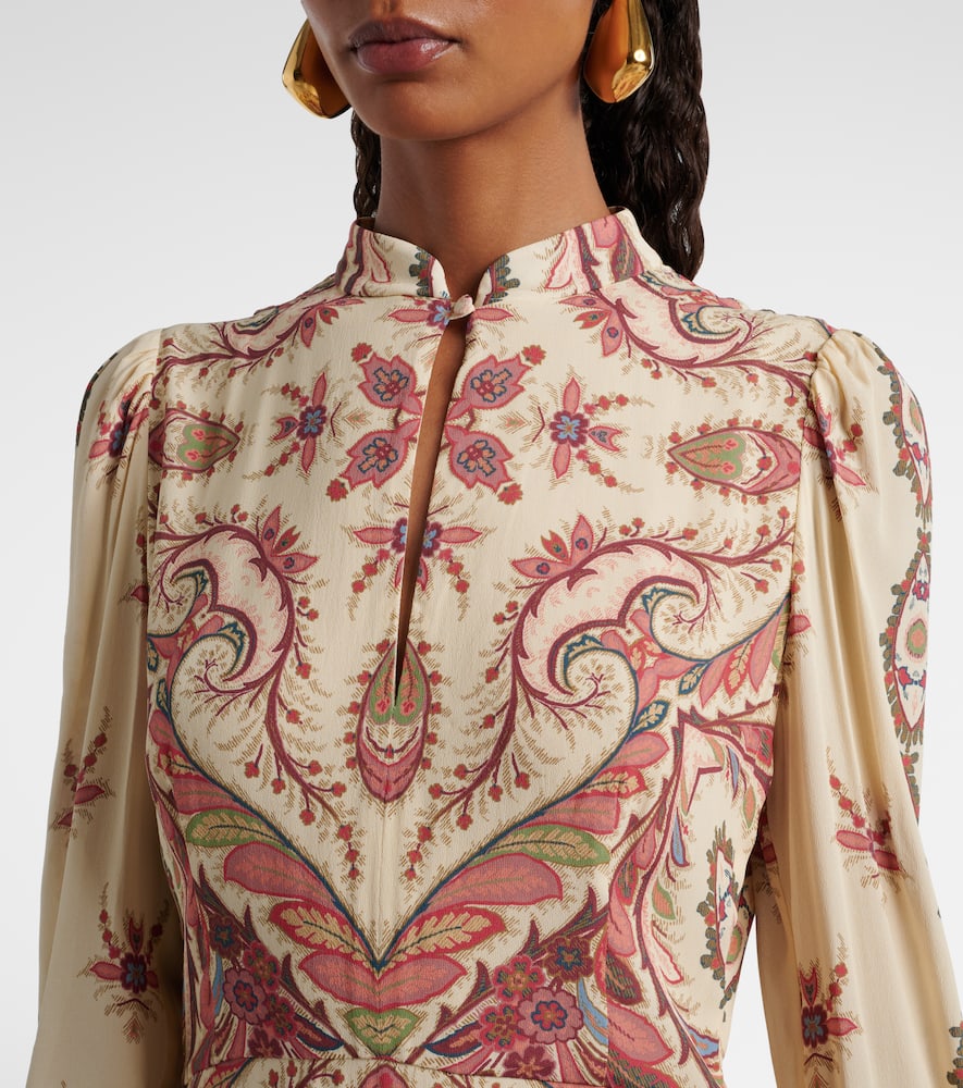Cutout printed midi dress