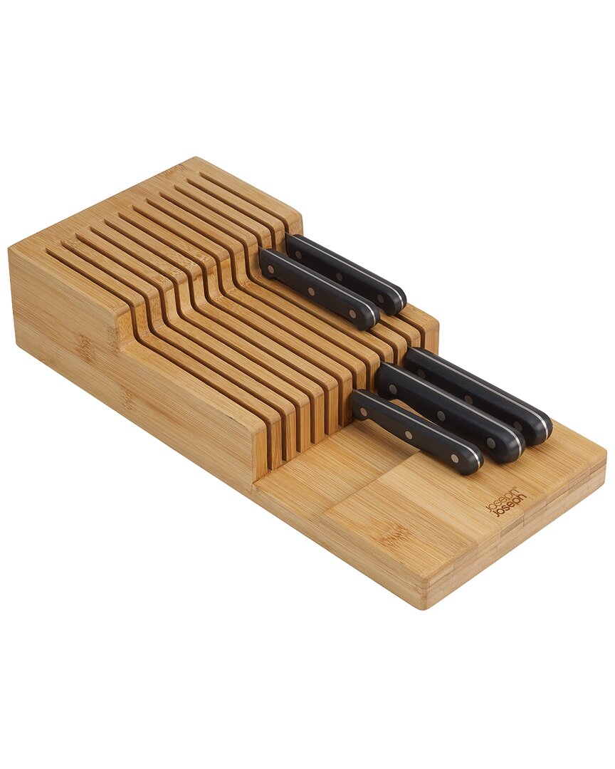 Drawerstore Large Bamboo 2-Tier Knife Organizer
