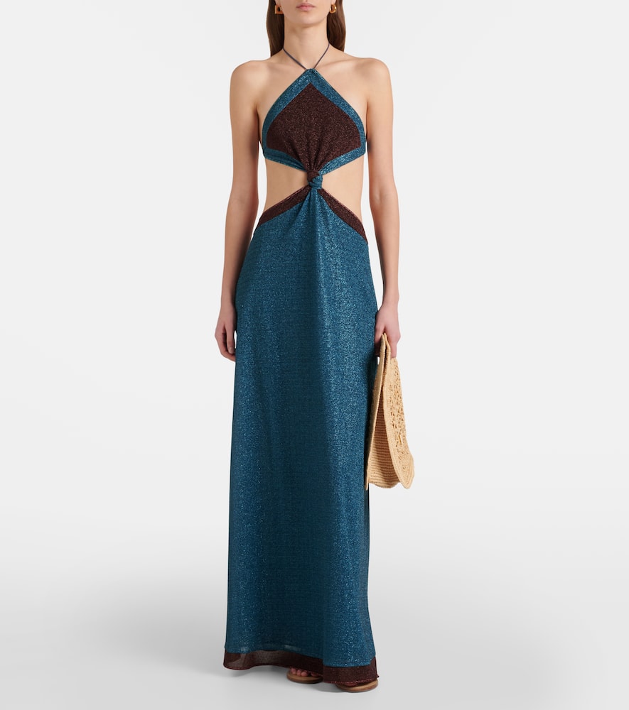 Oséree Lumière cutout halterneck maxi dress