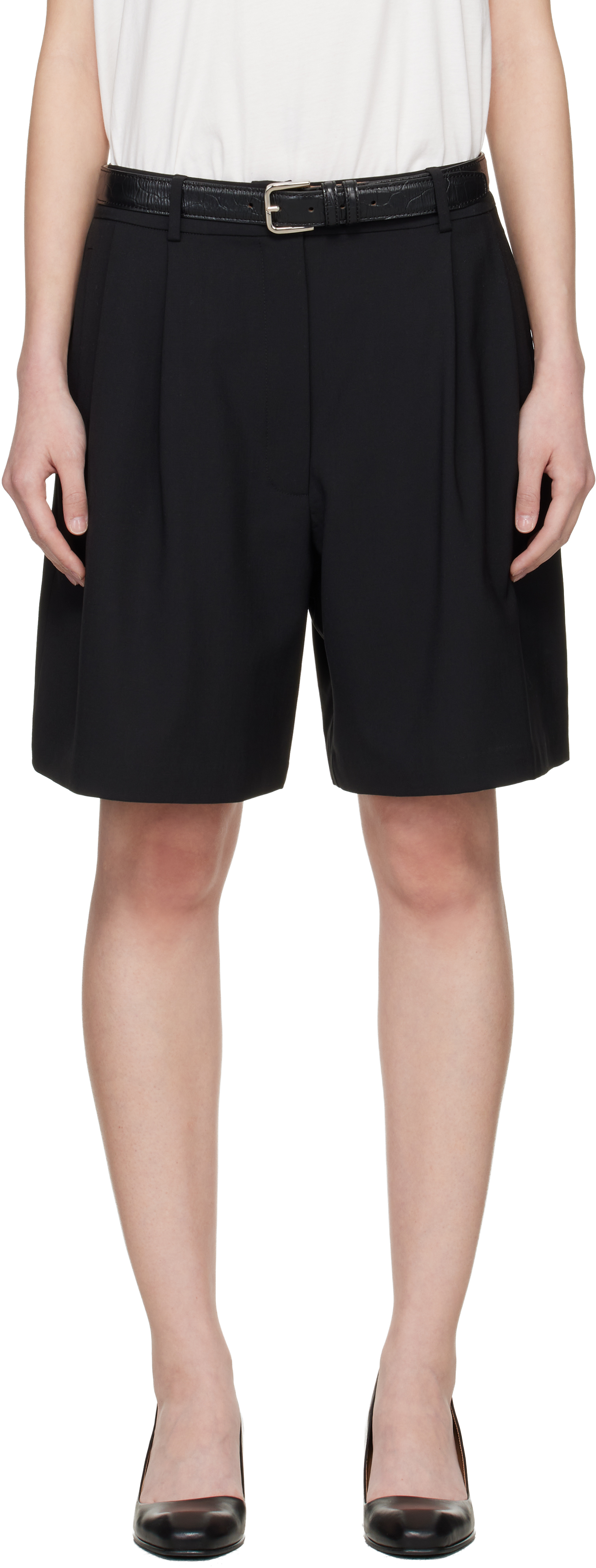 Black Tailored Bermuda Shorts