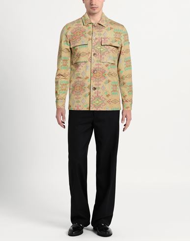 Man Shirt Military green Size 32 Cotton, Elastane