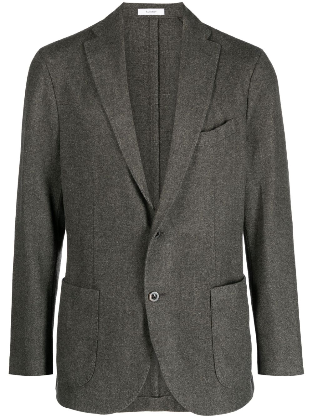 Notched-collar single-breasted blazer - Green
