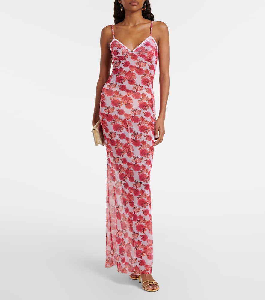 Solay floral lace-trimmed maxi dress