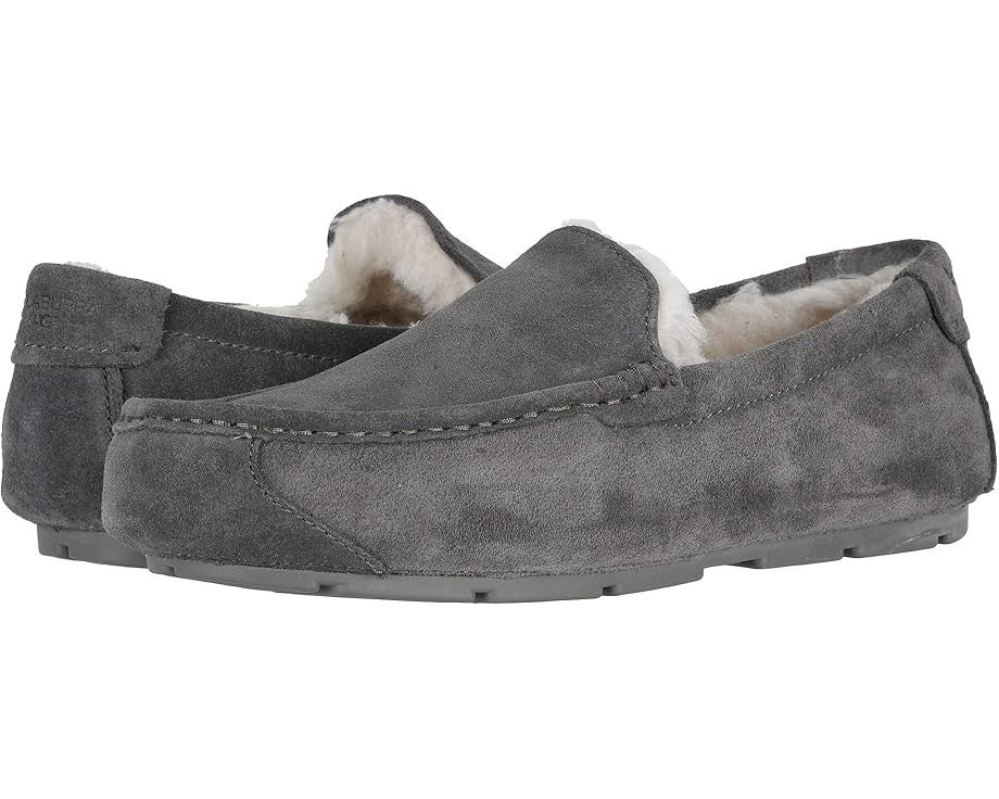 Tipton Slipper Gray Suede Faux Fur Moc Toe Shoes RHS5238