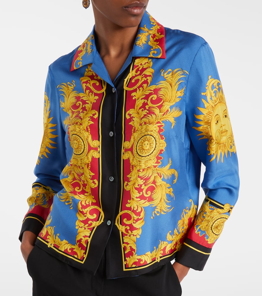 Printed silk twill shirt