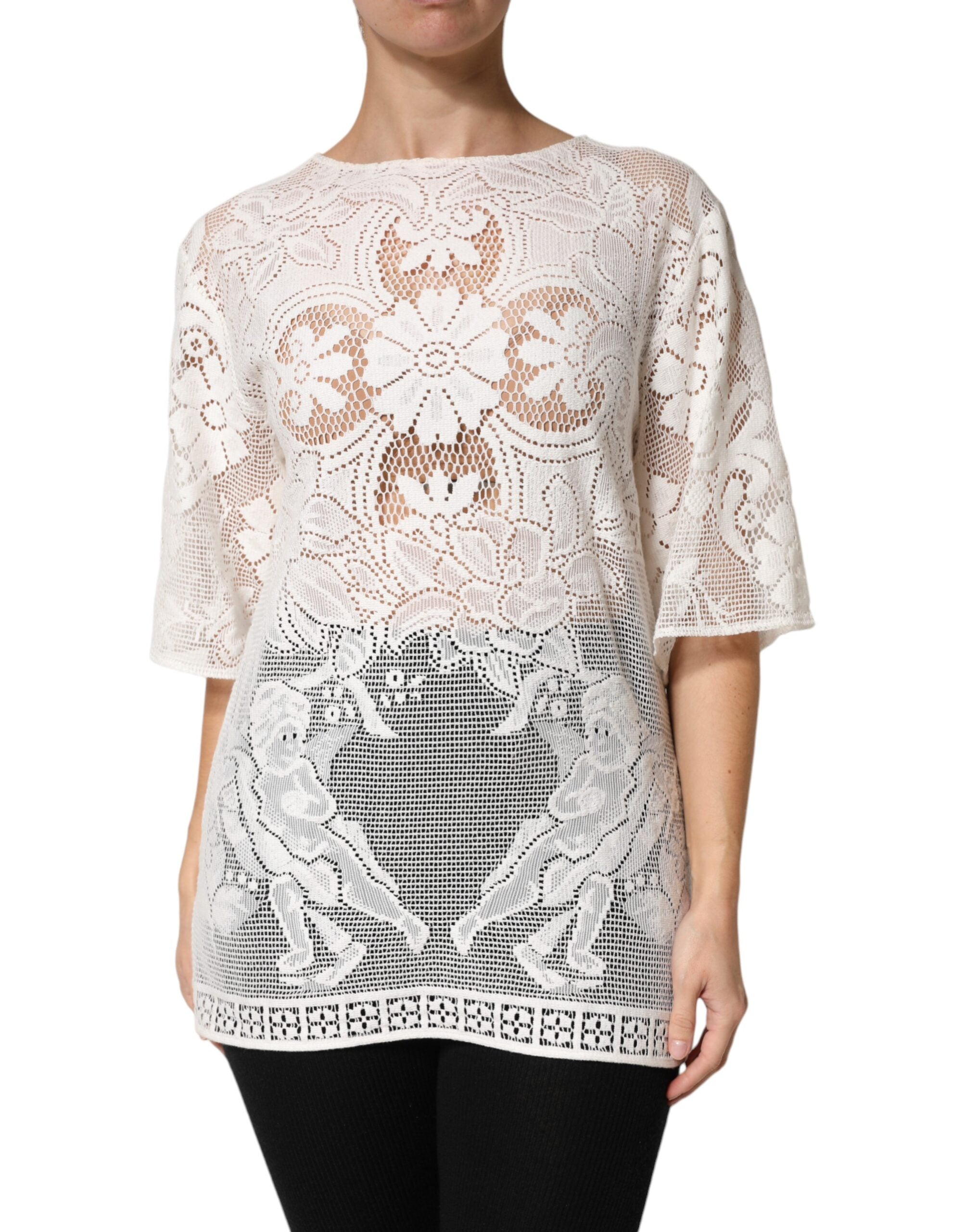 Embroidered Lace Blouse — White