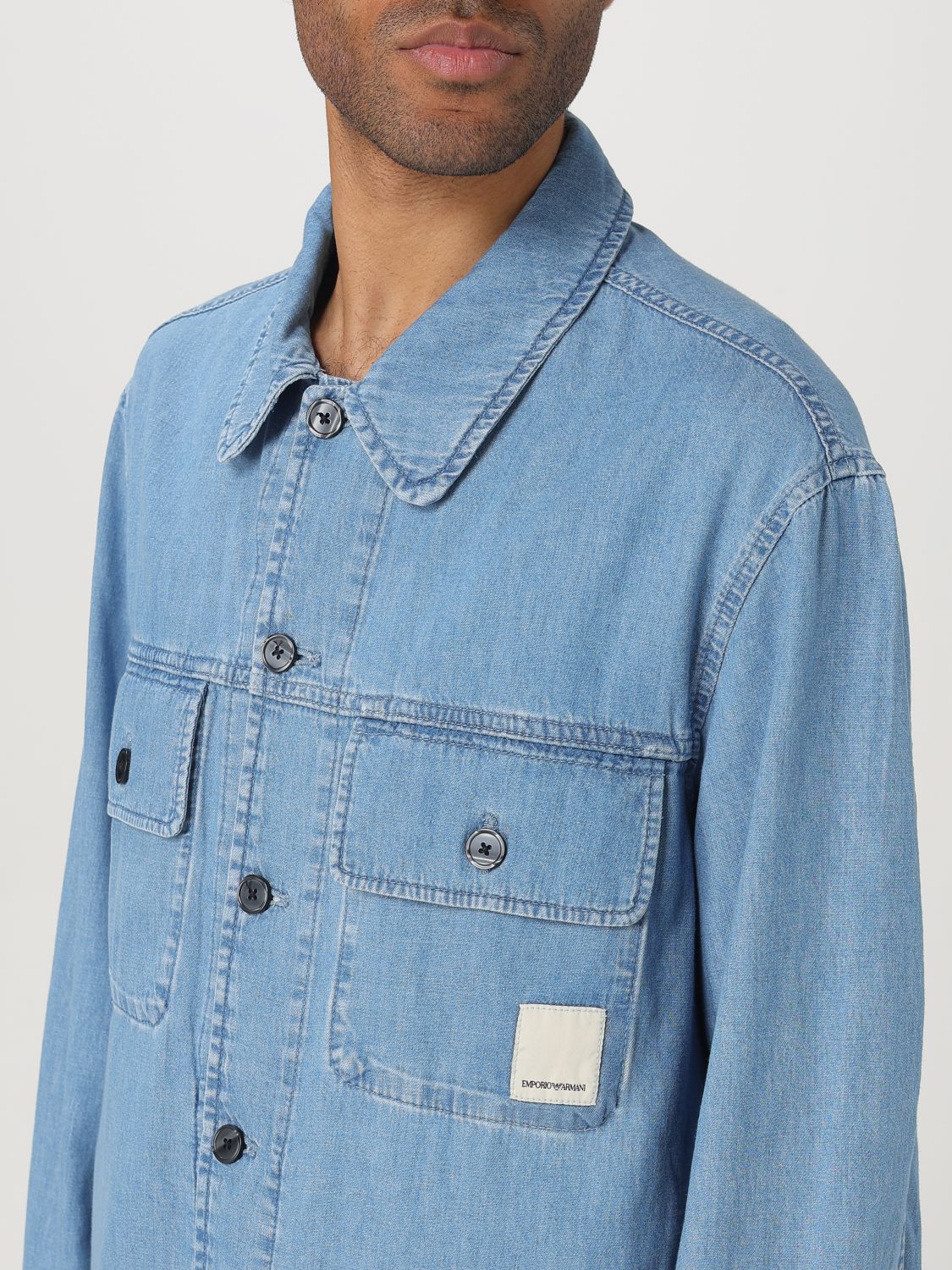 Shirt EMPORIO ARMANI Men color Denim