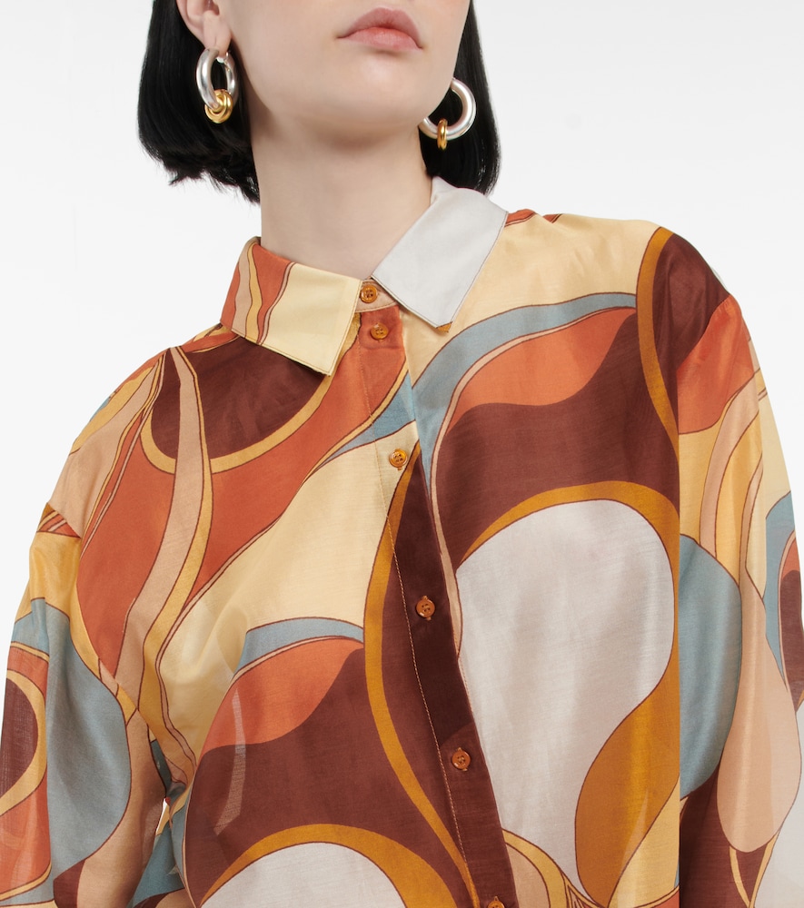Printed cotton and silk shirt