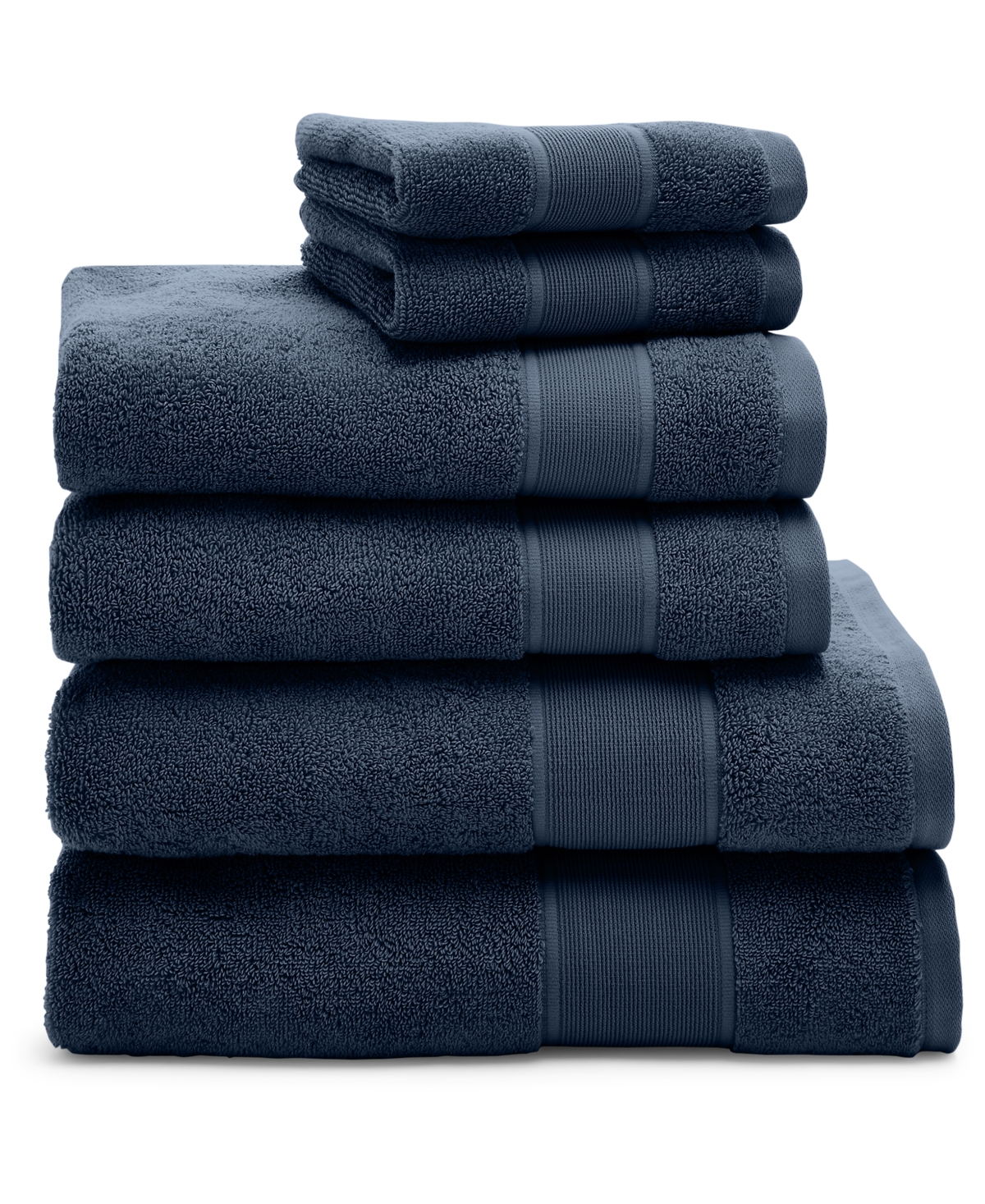 Sanders Solid Cotton 6-Pc. Towel Set - Club Navy