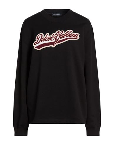 Woman Sweatshirt Black Size 4 Cotton