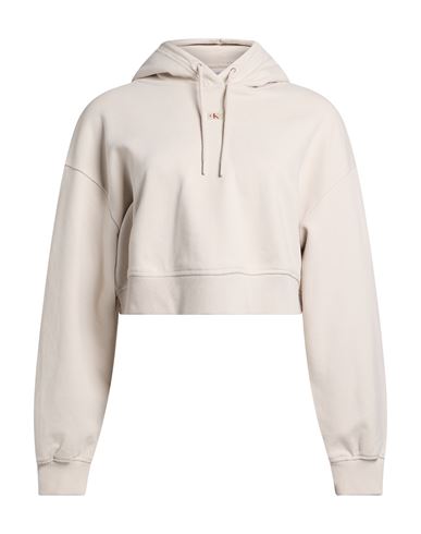 Woman Sweatshirt Beige Size L Cotton