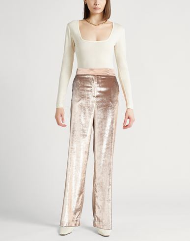 Woman Pants Sand Size 8 Polyester, Silk, Elastane