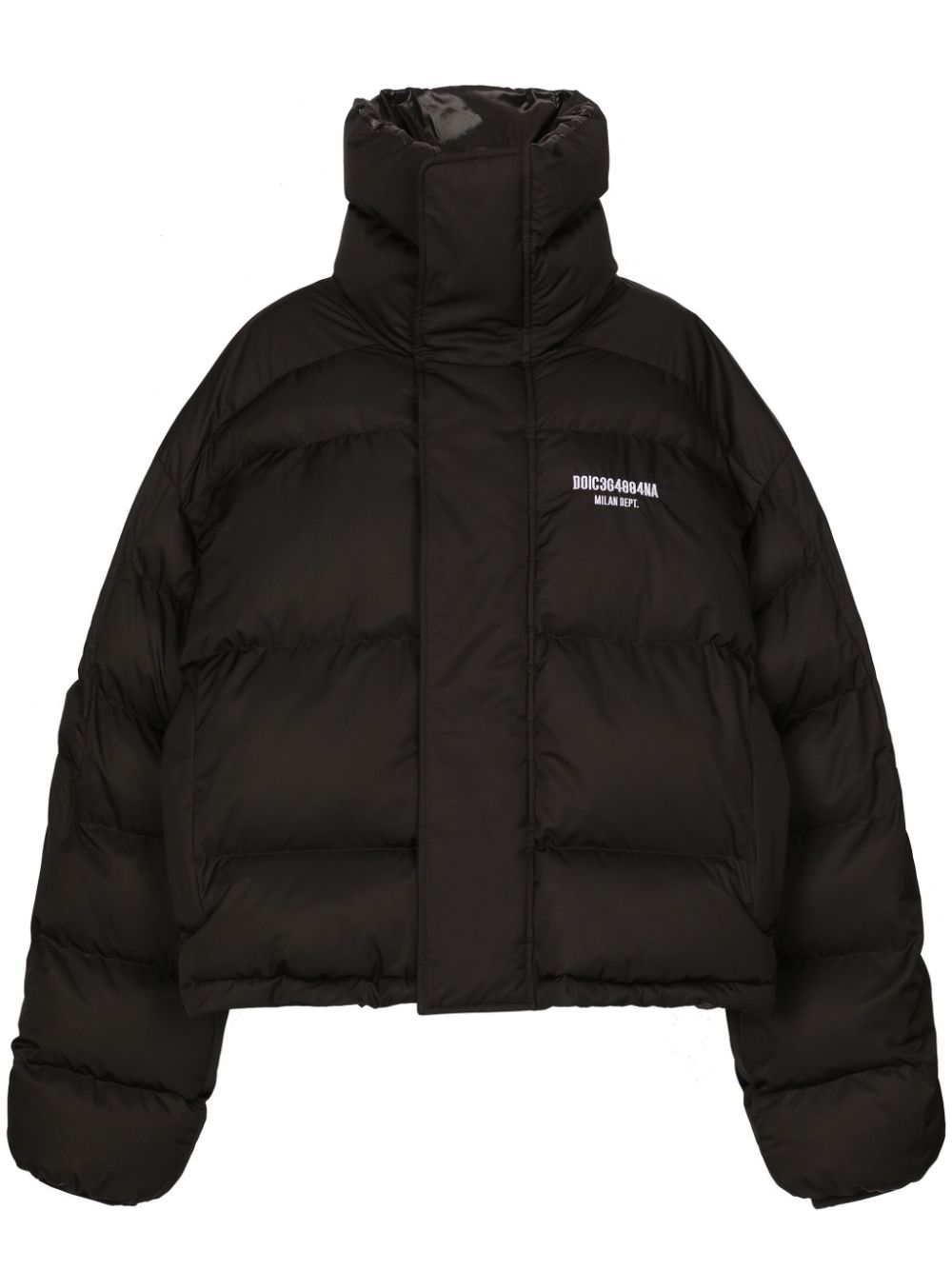 DGVIB3-embroidered puffer jacket - Black