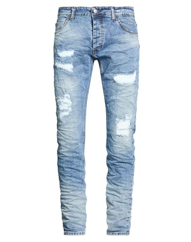 Man Jeans Blue Size 36 Cotton, Elastane